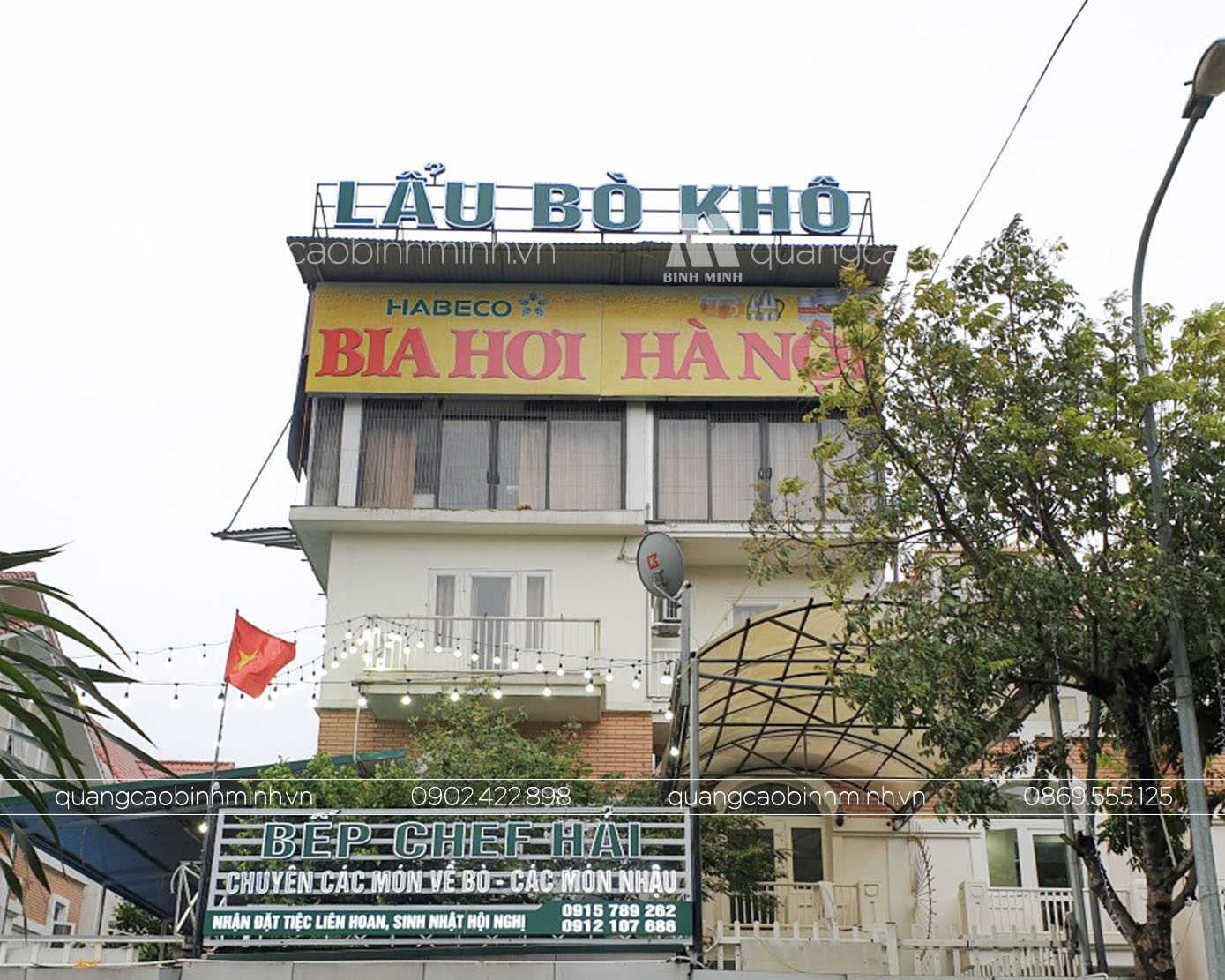 Biển quảng cáo nhà hàng Lẩu Bò Khô