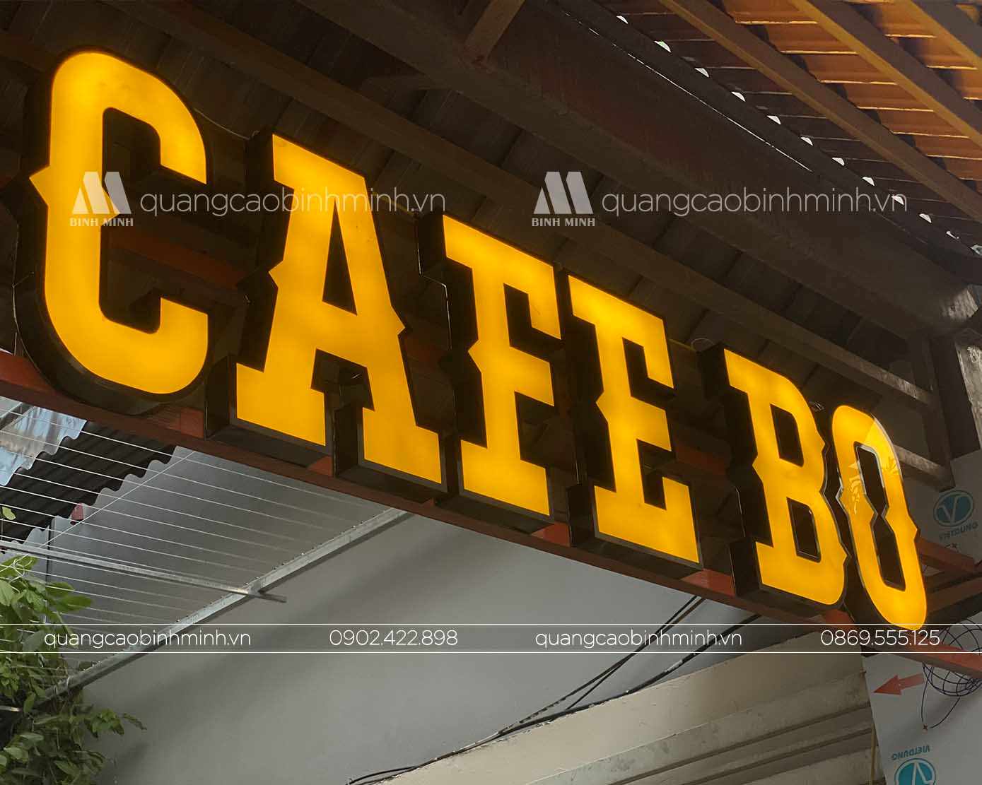 Thi công Biển quảng cáo – Biển Led neon Cafe Bo