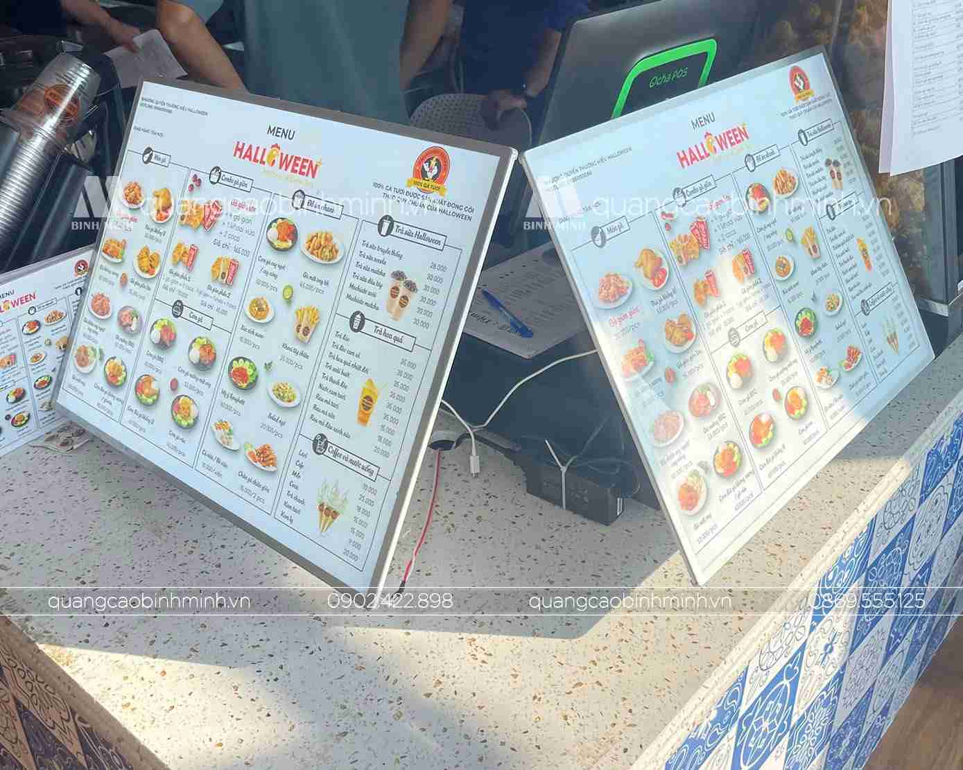 thiết kế menu quán trà sữa