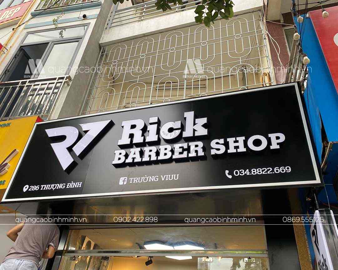 Biển hiệu cắt tóc nam Rick Barbershop